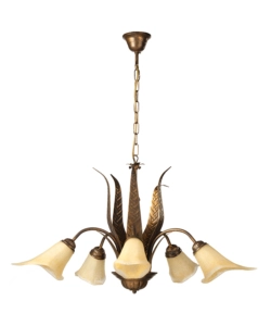 LAMPADARIO 5 LUCI ONLI "ALGA" BRONZO E14